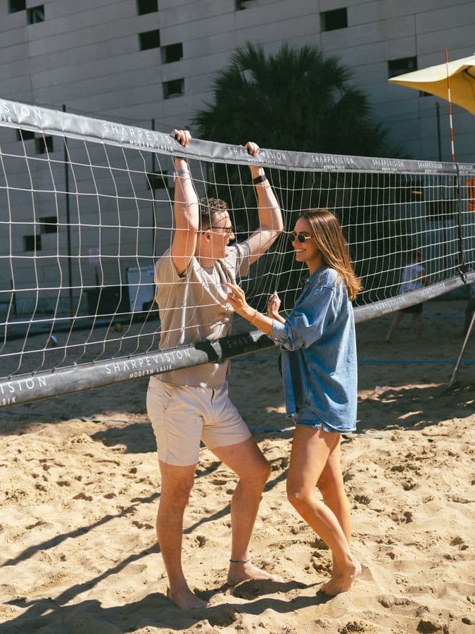 At the net